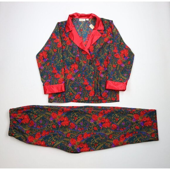 Deadstock Vtg 90s Victorias Secret Womens L 2 Piece Flower...
